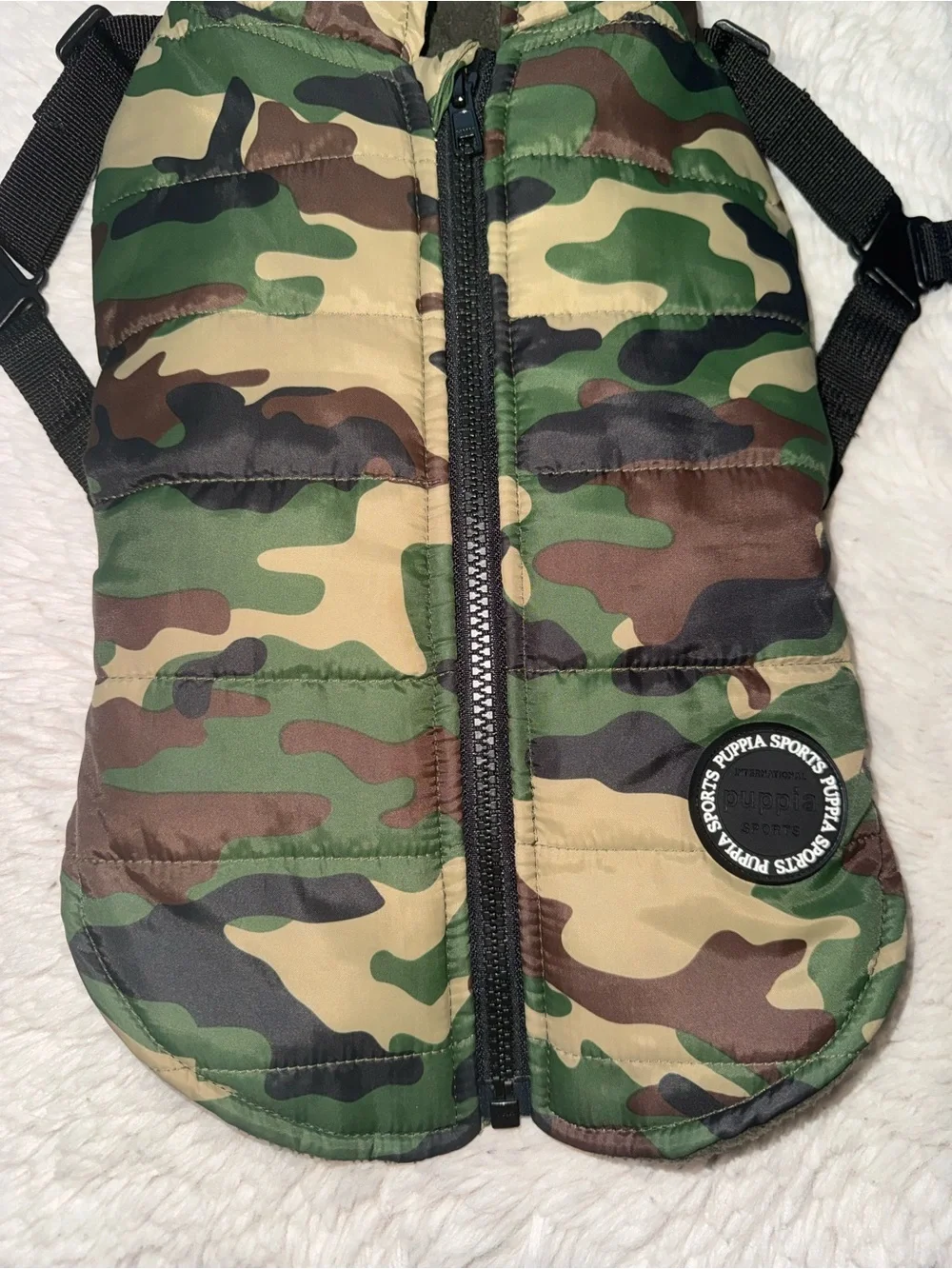 Puppia Mountaineer II Camo Coat With Attached Harness Size Large